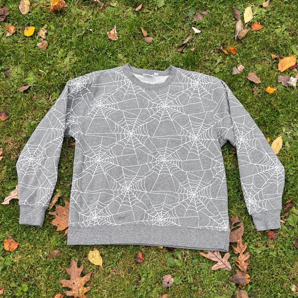 Cozy Spiderweb Grey Sweater